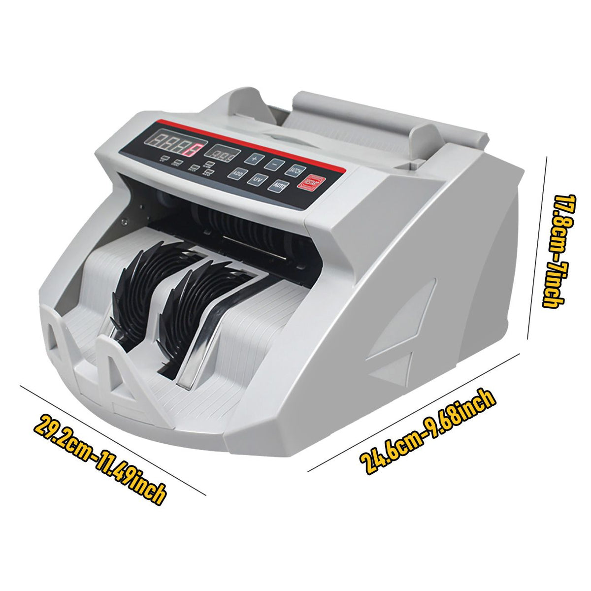 Automatic AUD Money Counter Machine with UV/MG/IR Detection, High-Speed Banknote Counter & Digital Display(29.2x24.6x17.8cm)