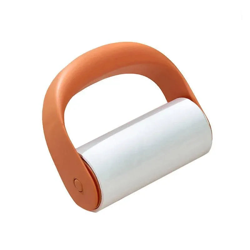Reusable Washable Lint Roller Sticky Lint Roller Dust Clothes Hair Remover Clean - 2X Orange+10X Refills Rolls