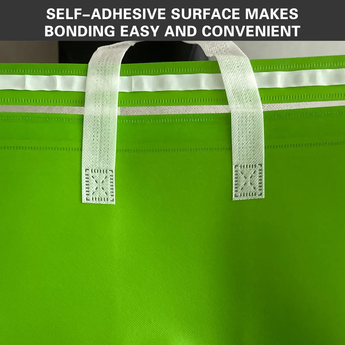 50PCS Green Takeaway Packaging Bags with Handles and Self-Adhesive Seal - L