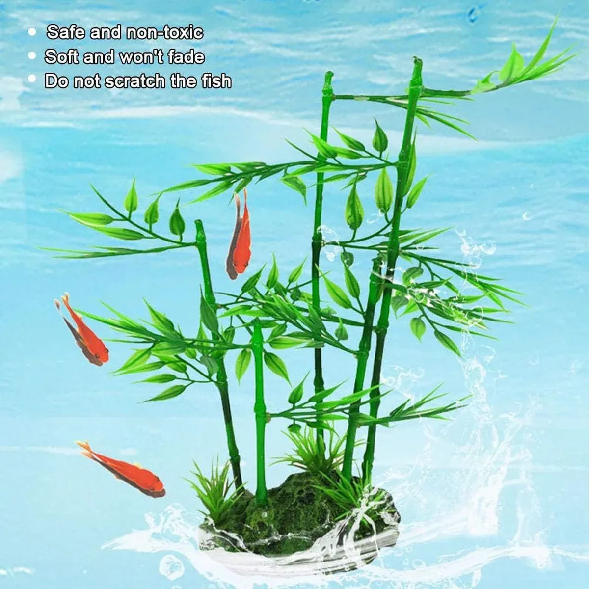 Aquarium Simulation Bamboo Decor Fish Tank Background Decoration