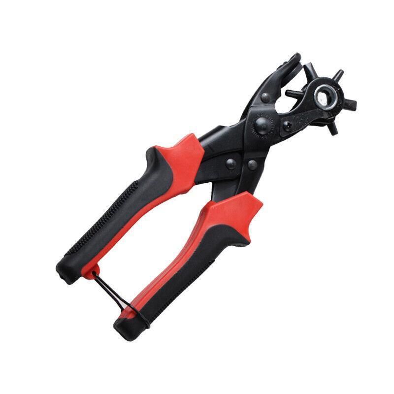 Heavy Duty Leather Hole Punch Tool with 6 Size Revolving Head for Belt and Fabric