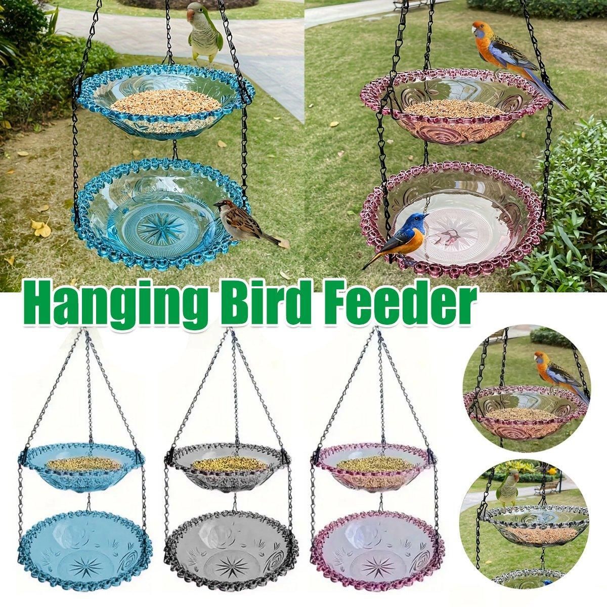 Outdoor Hanging Bird Feeder Bath Garden Patio Decoration for Attracting Birds - Purple