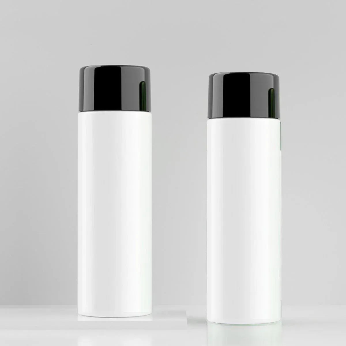 50/100/150ml Plastic Toner Lotion Bottles Refillable Travel Cosmetic Containers - White Lid + White Bottle - 50ml