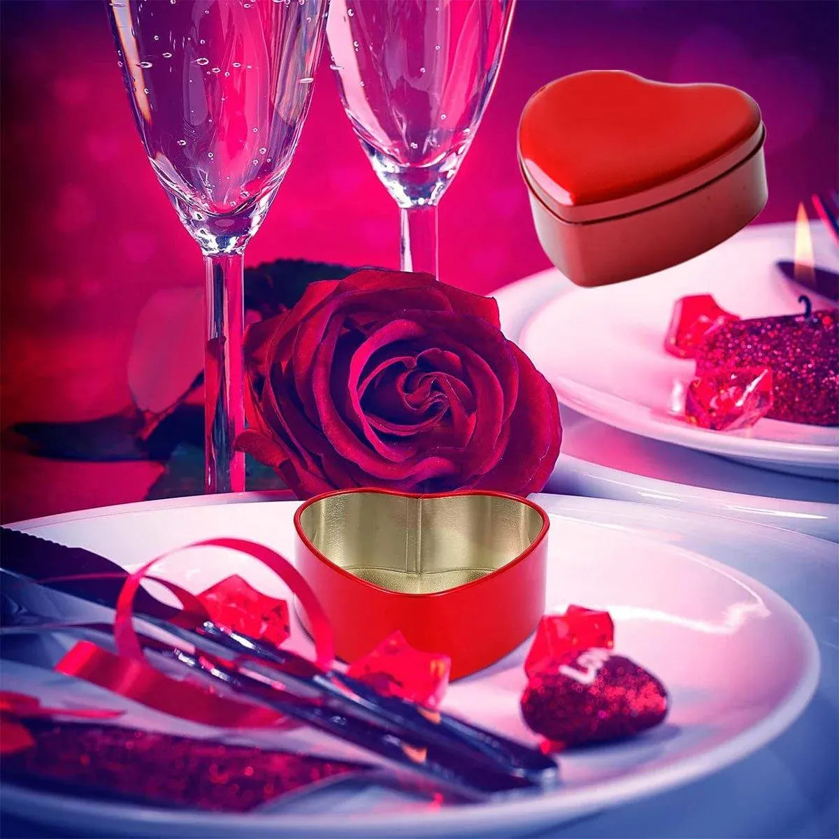 10pcs Iron Box Wedding Candy Boxes Tea Storage Durable Party Favor Containers - 12x12x5cm