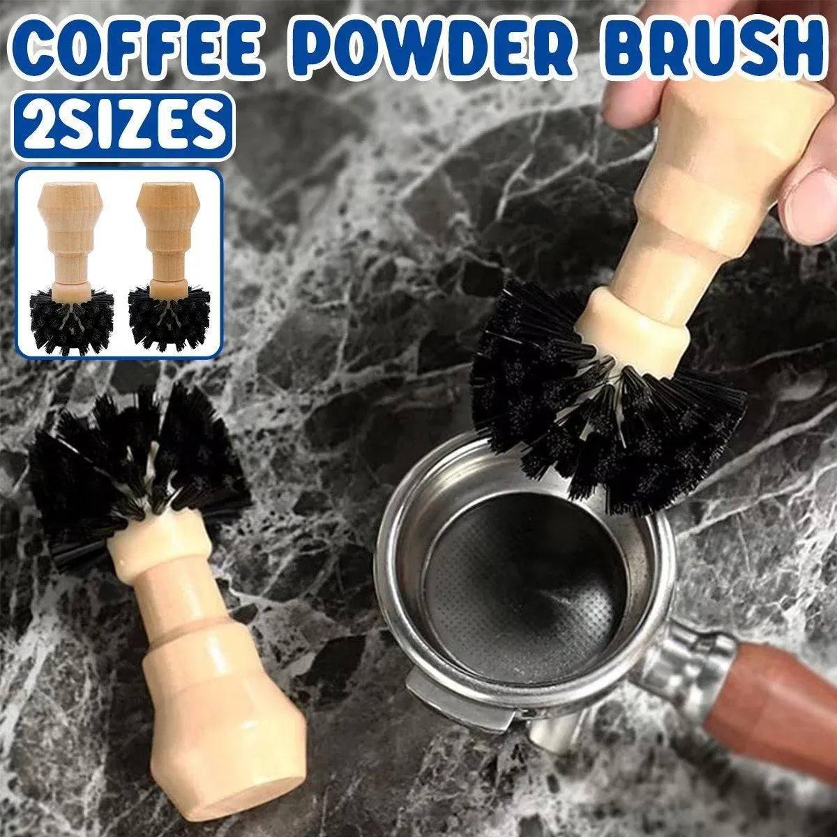 Coffee Basket Brush Coffee Cleaning Brush with Wood Handle for Portafilter Basket - Large