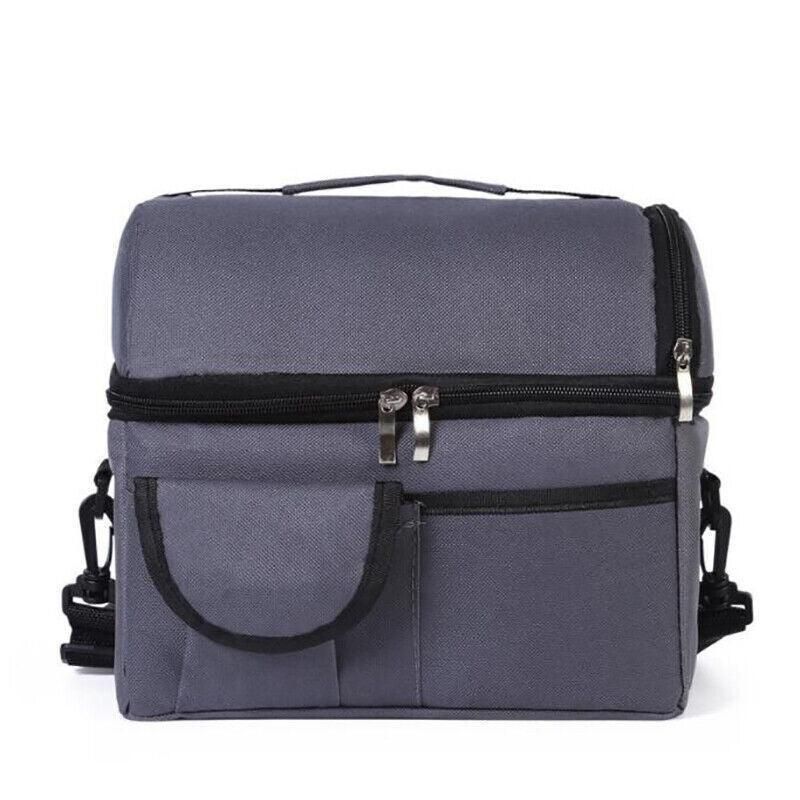 Insulated Lunch Bag Box Tote Cooler For Women Men Hot Cold Food Thermal - Wine Red