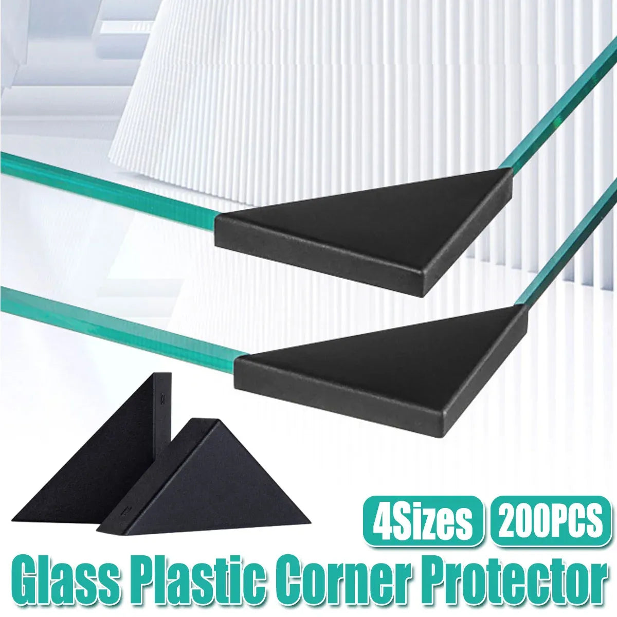 200pcs Glass Corner Protector Plastic Tile Sleeve for Acrylic Anti Collision Use - 35x35x8mm