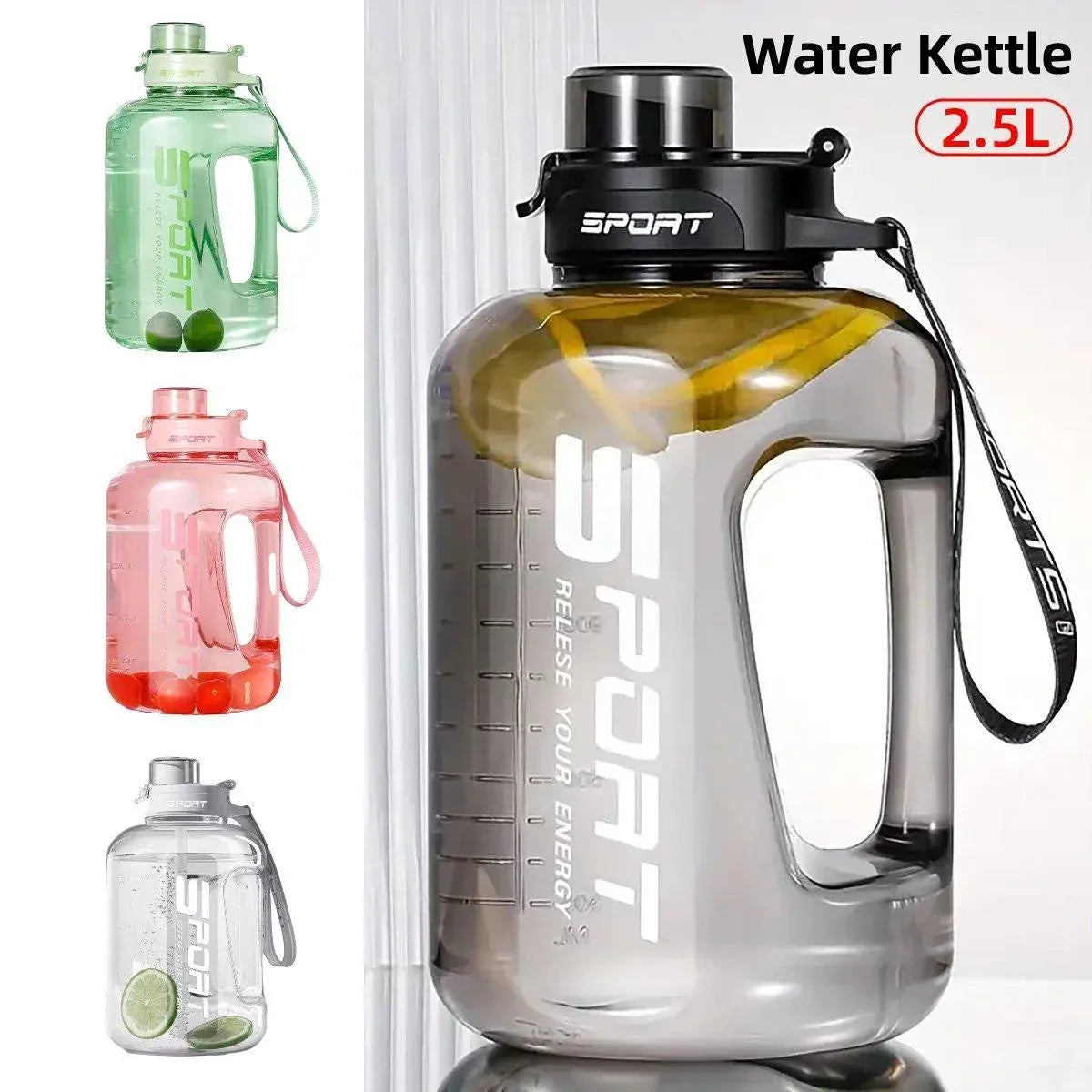 Large Capacity Water Cup Fitness Sports Water Bottle for Gym Outdoor Activities - Green