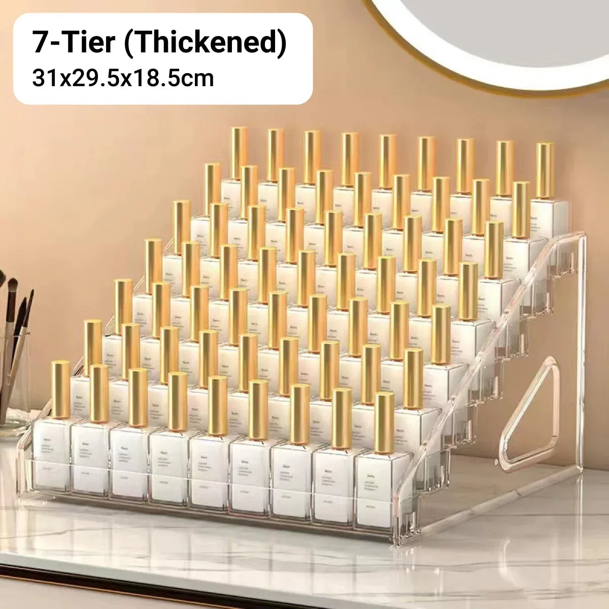 6/7 Layer Nail Polish Storage Box Multi Layer Clear Display Rack Organizer Stand - 7-Tier