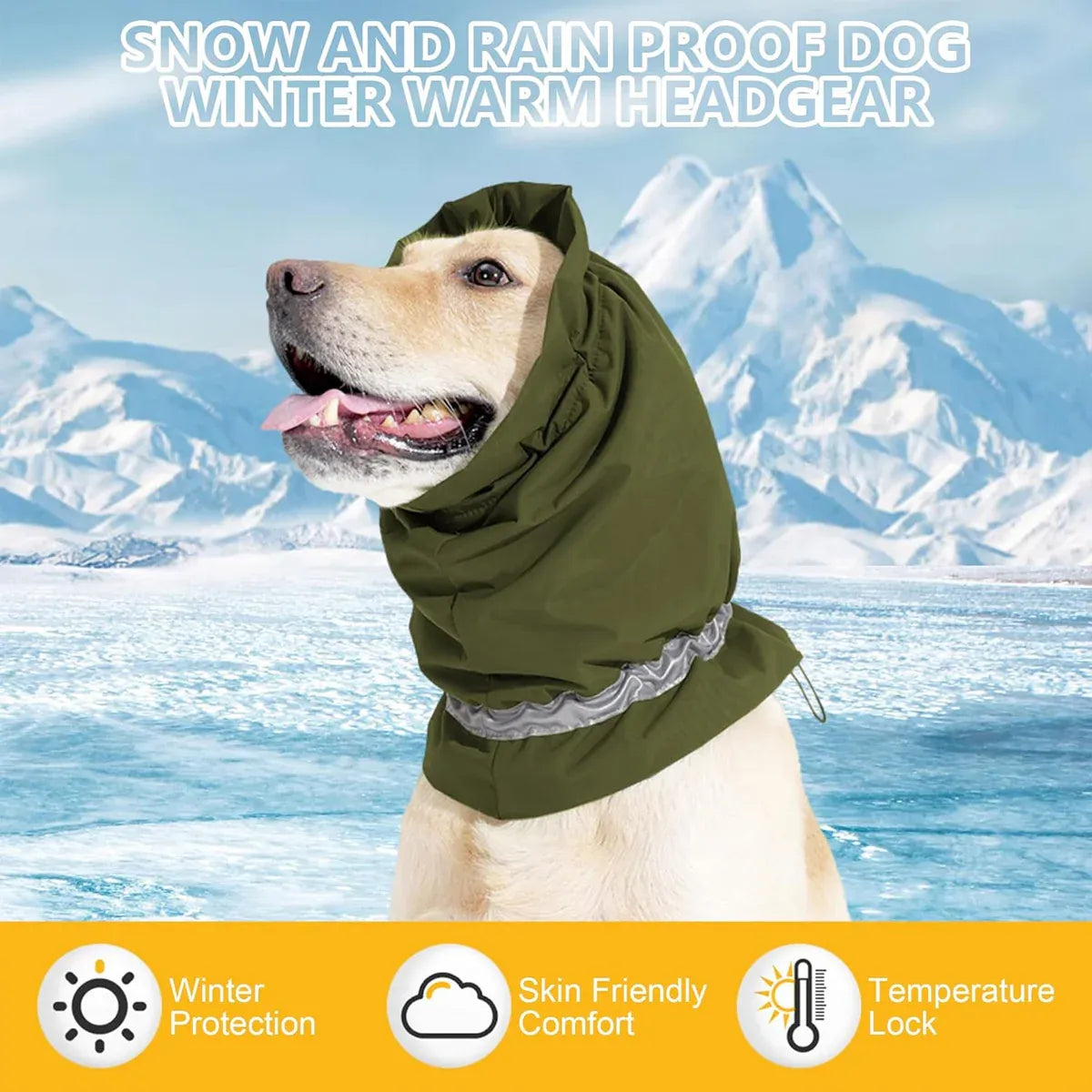 Winter Dog Head Cover Dog Scarf Set Cold Proof Warm Soft for Dogs Outdoor Use - S
