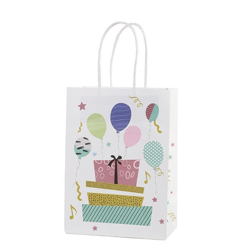 30X Premium Kraft Paper Tote Bag Durable Stylish High Capacity Birthday Gift Handbag - English-30pcs