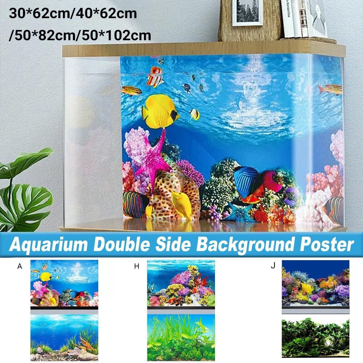 Aquarium Background Fish Tank Wallpaper Double Sided Decoration Sticker Paper - J-50cmx82cm