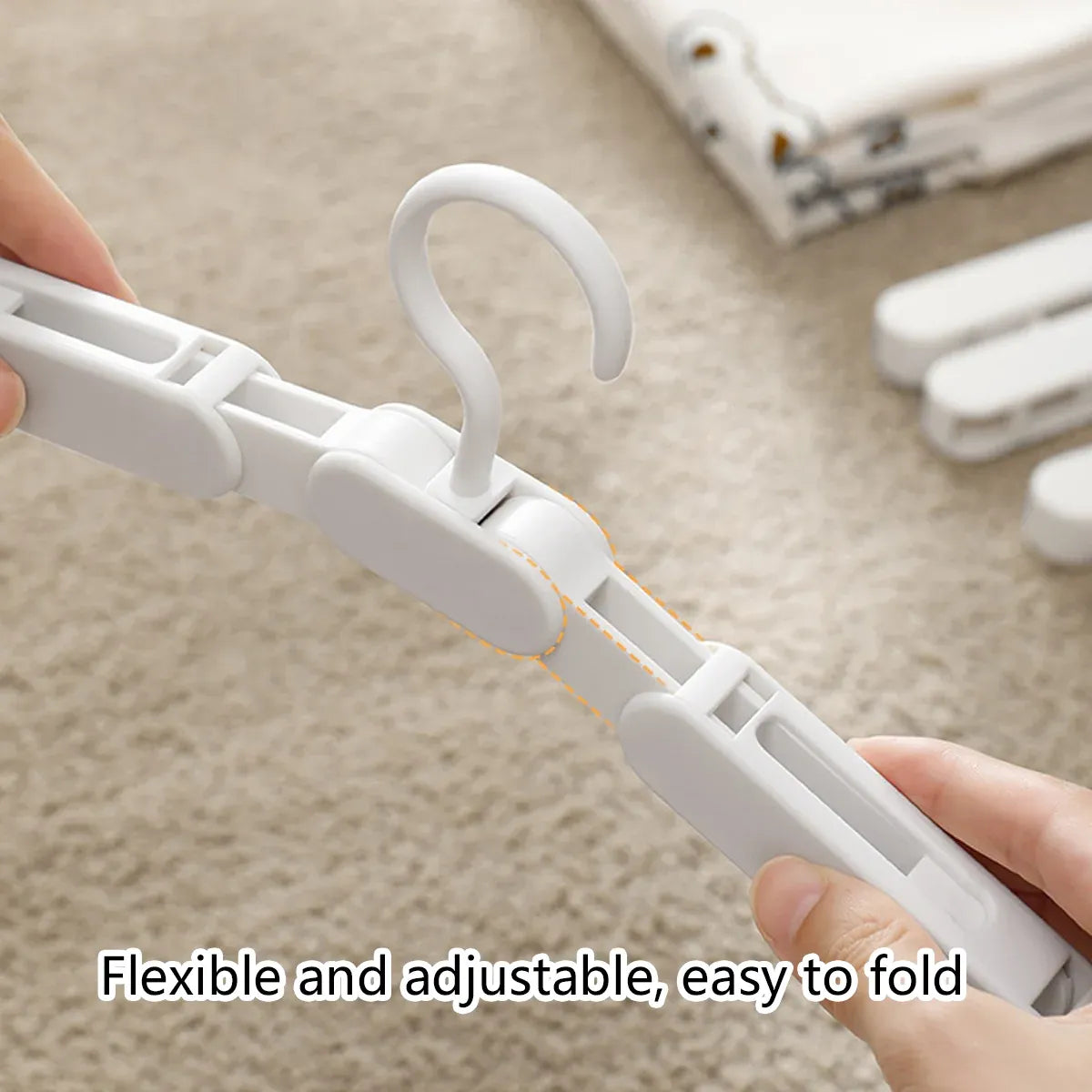 5PCS Portable Foldable Hangers Durable Plastic for Closet Laundry Space Saving - No clothes clip