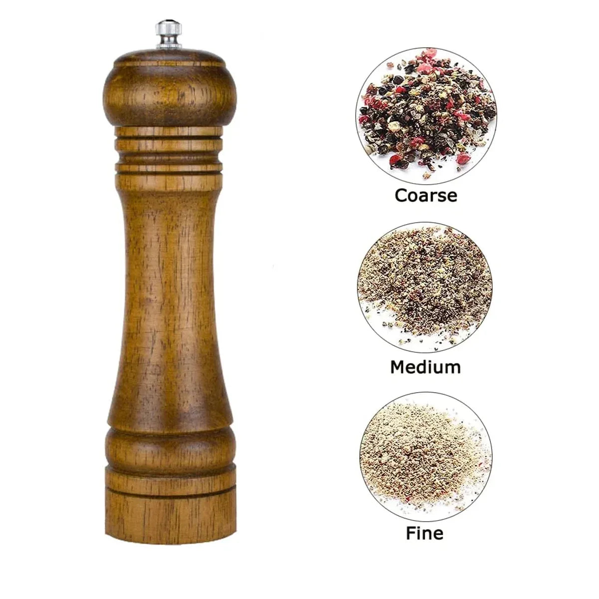 Wooden Pepper Grinder Pepper Mill Set Manual Home Salt Pepper Powder Bottle - 5inch