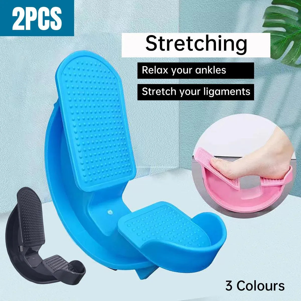 2PCS Tendon Plate Calf Stretcher Fitness Oblique Pedal Ankle Achilles Exercise - Pink