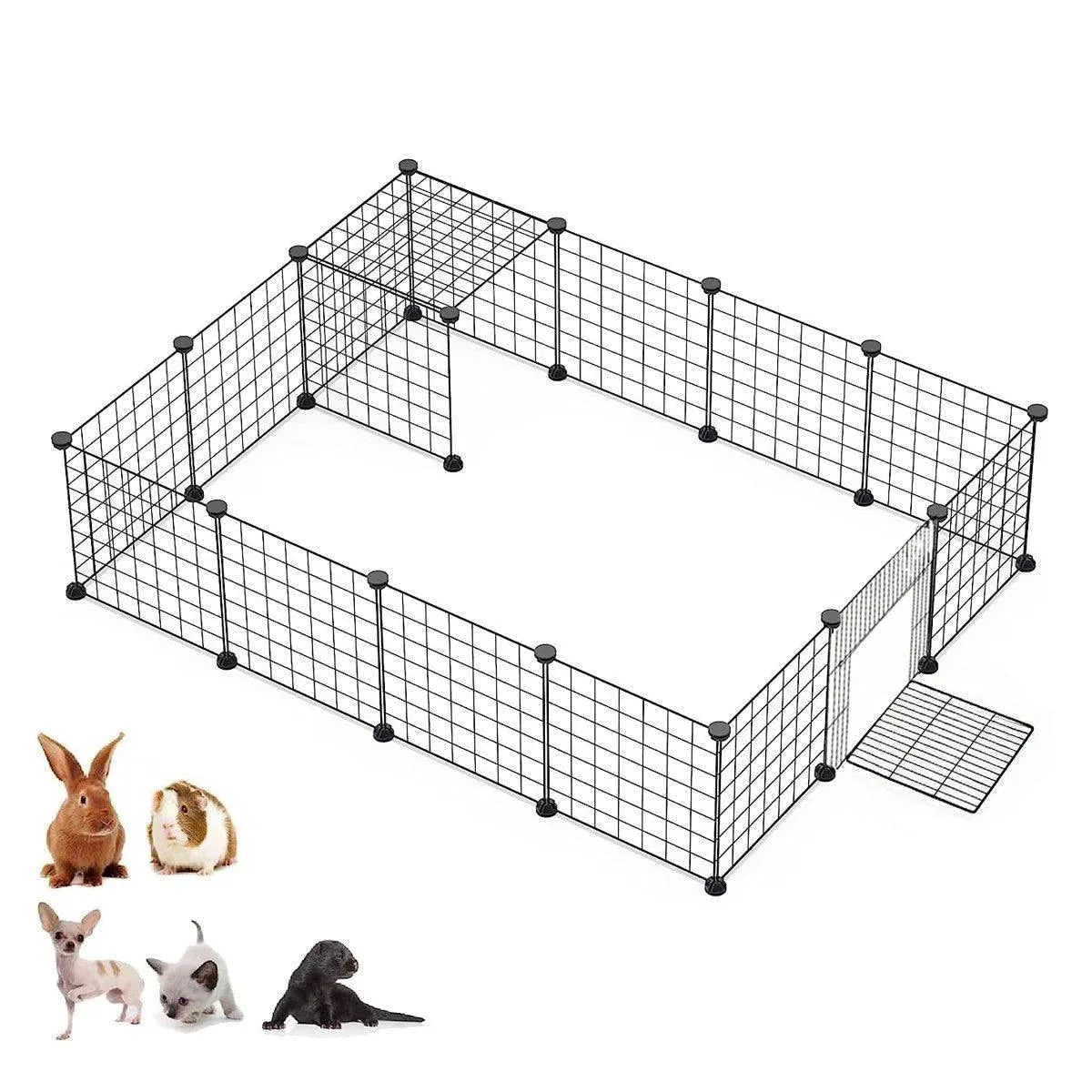16pcs Large Cat Cage Indoor Cat Villa Double Layer Cat House Anti-jump Cat Fence - White