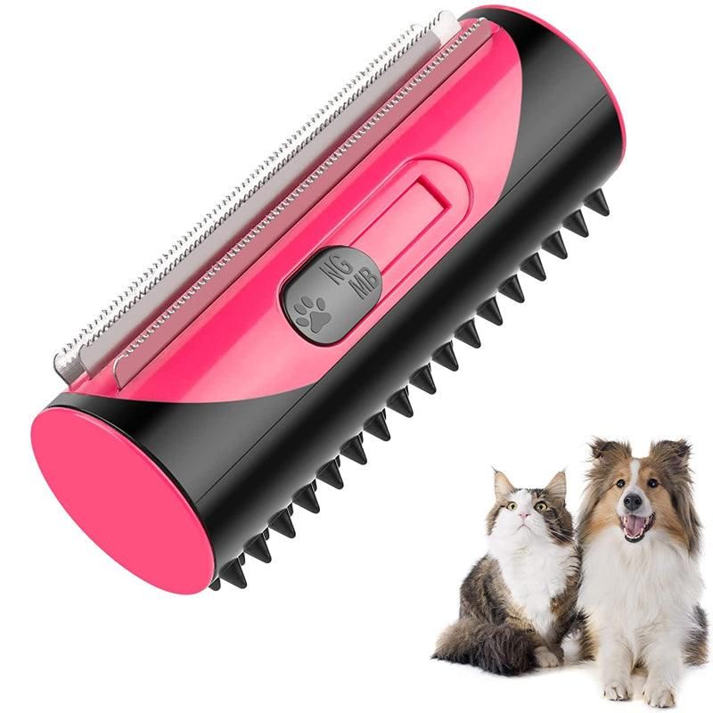 Pet Dog Cat Hair Fur Deshedding Shedding Trimmer Tool Grooming Roll Comb Brush - Yellow