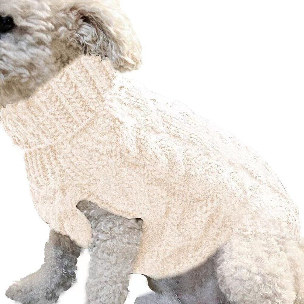 Puppy Dog Jumper Winter Warm Knitted Sweater Pet Clothes Small Dogs Coat Thermal XL - Leather Pink