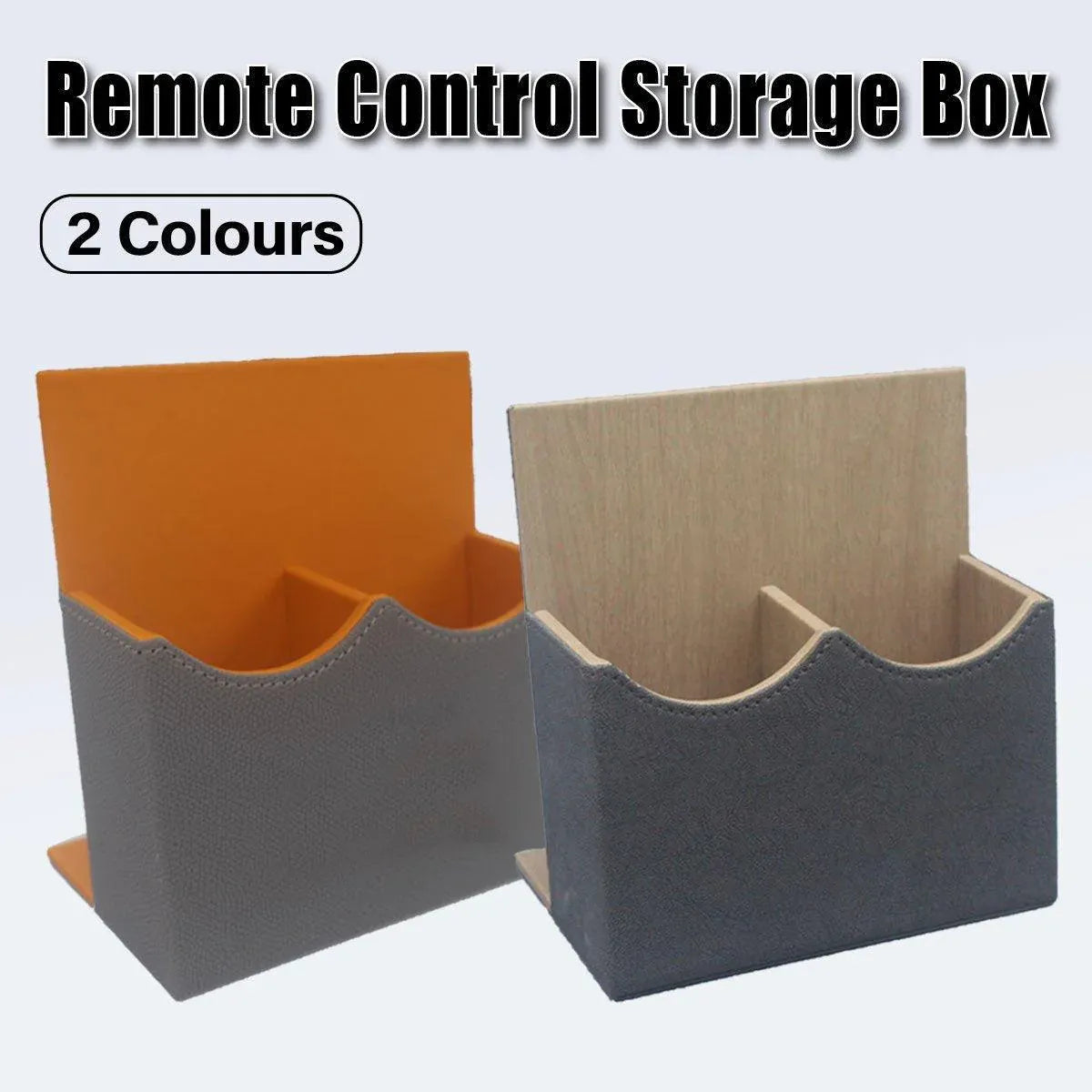 Hotel Remote Control Holder Leather Desk Organiser Caddy for TV AC Storage - Orange