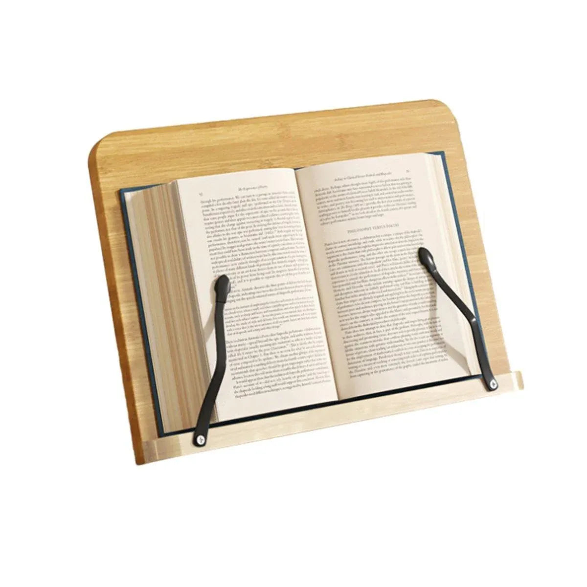 Wooden Adjustable Reading Stand Multifunctional Book Holder Bracket for Desk - Small