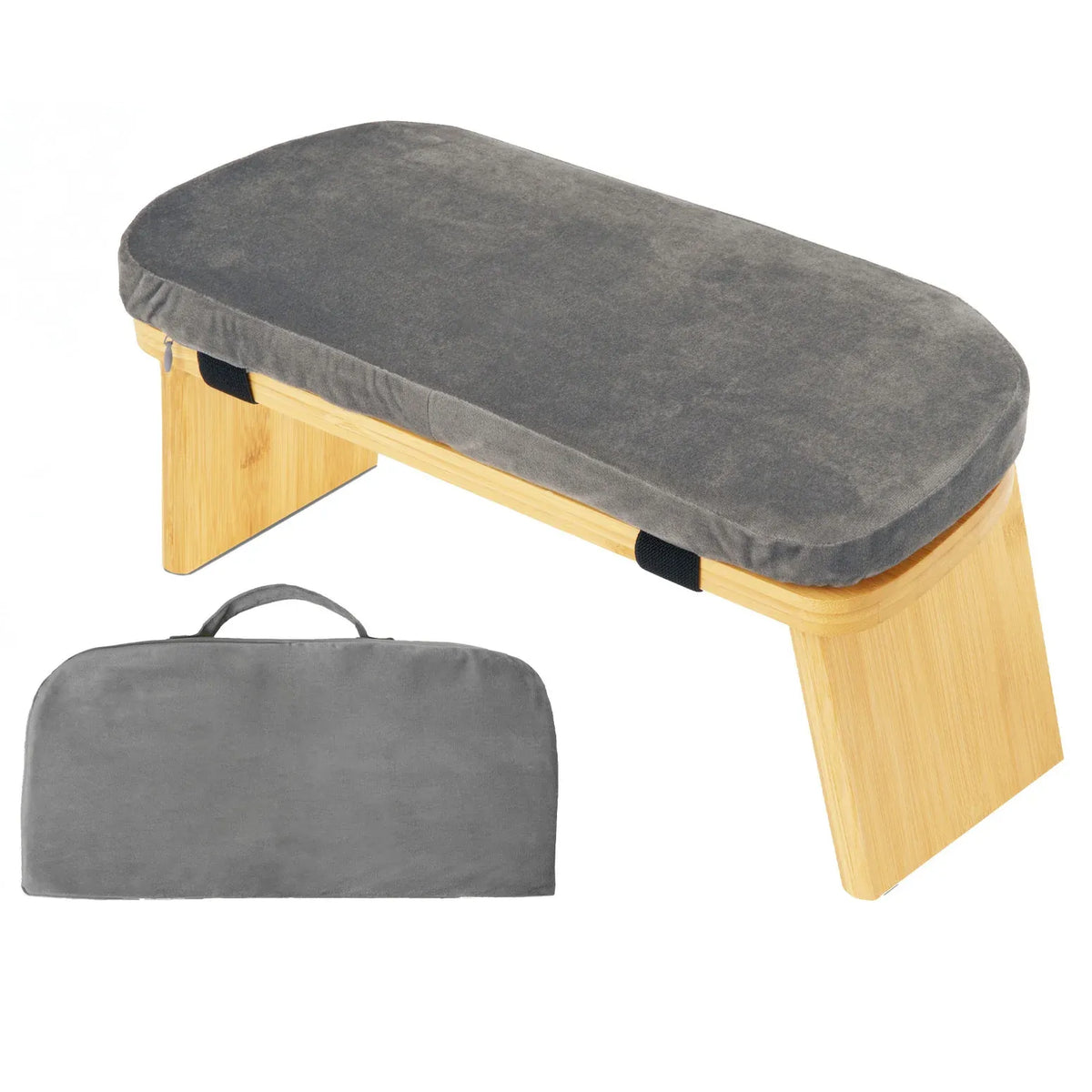 Folding Meditation Bench With Velvet Cushion Portable Yoga Bench Kneeling Stool