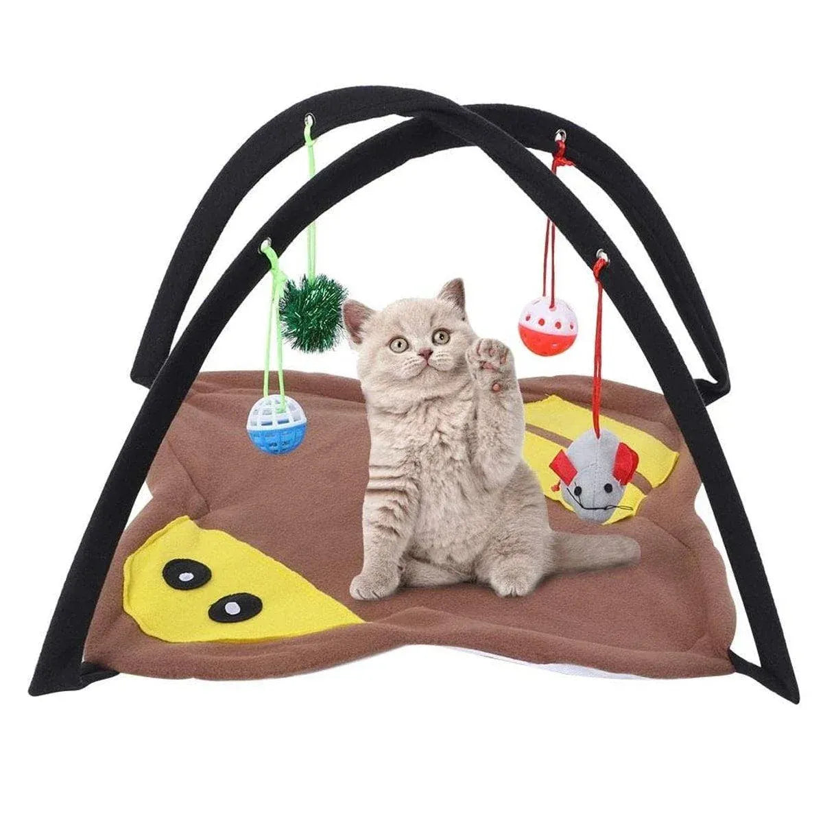 Breathable Pet Hammock Cat Bed with Fun Cartoon Bell Toy Cat Tent Supplies - Small Butterfly