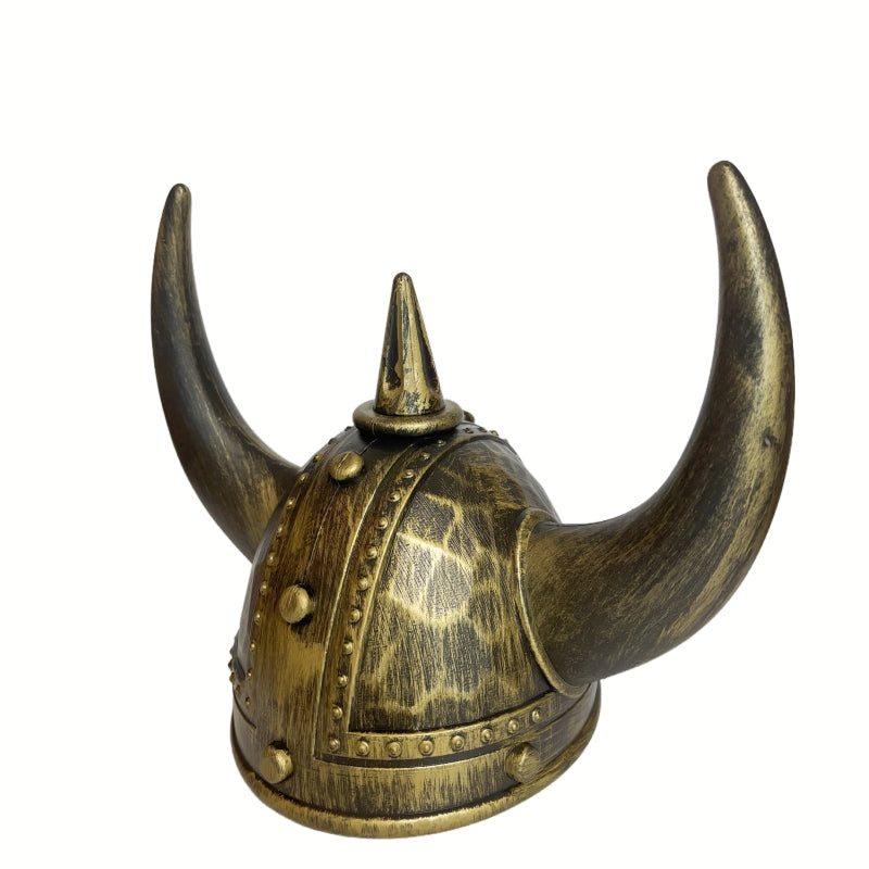 Viking Helmet Medieval Viking Horned Hat Warrior Costume Hat Cosplay-Golden Black