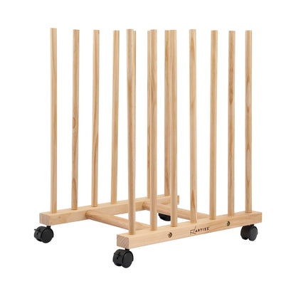Artiss Wooden Art Drying & Canvas Storage Rack with Caster Wheels for Studio,Galleries,Classroom