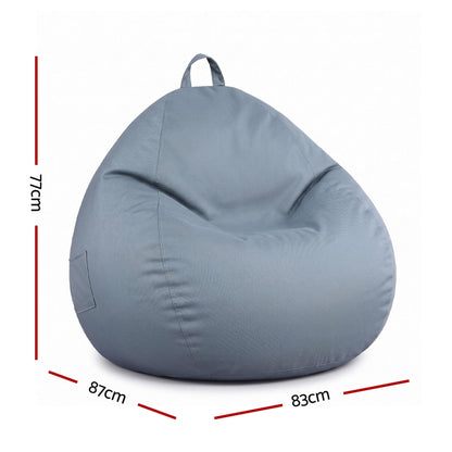 Artiss Outdoor Bean Bag Chair Cover (No Filler) Splash-Proof Beanbag Sofacover for Adults Teens Kids Stuffable Bean Bag Cover for Patio Poolside Relaxing, Grey