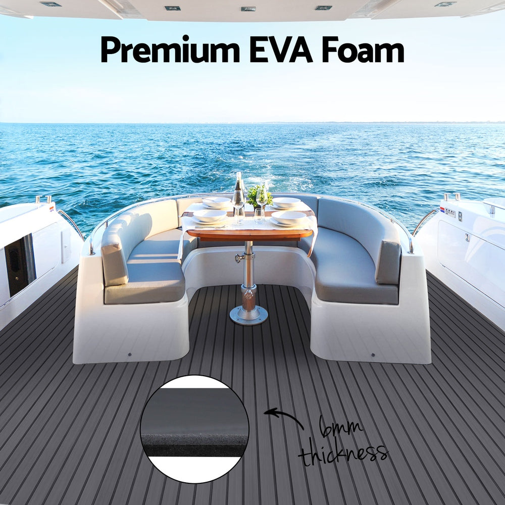 Seamanship EVA Foam Boat Flooring Decking Mat 240x90cm 6mm Dark Grey
