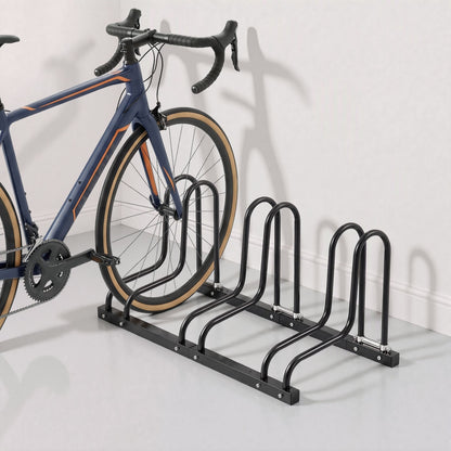 Weisshorn 3 Bike Floor Stand Rack Fits 20"-29" MTB Tires for Garage Storage