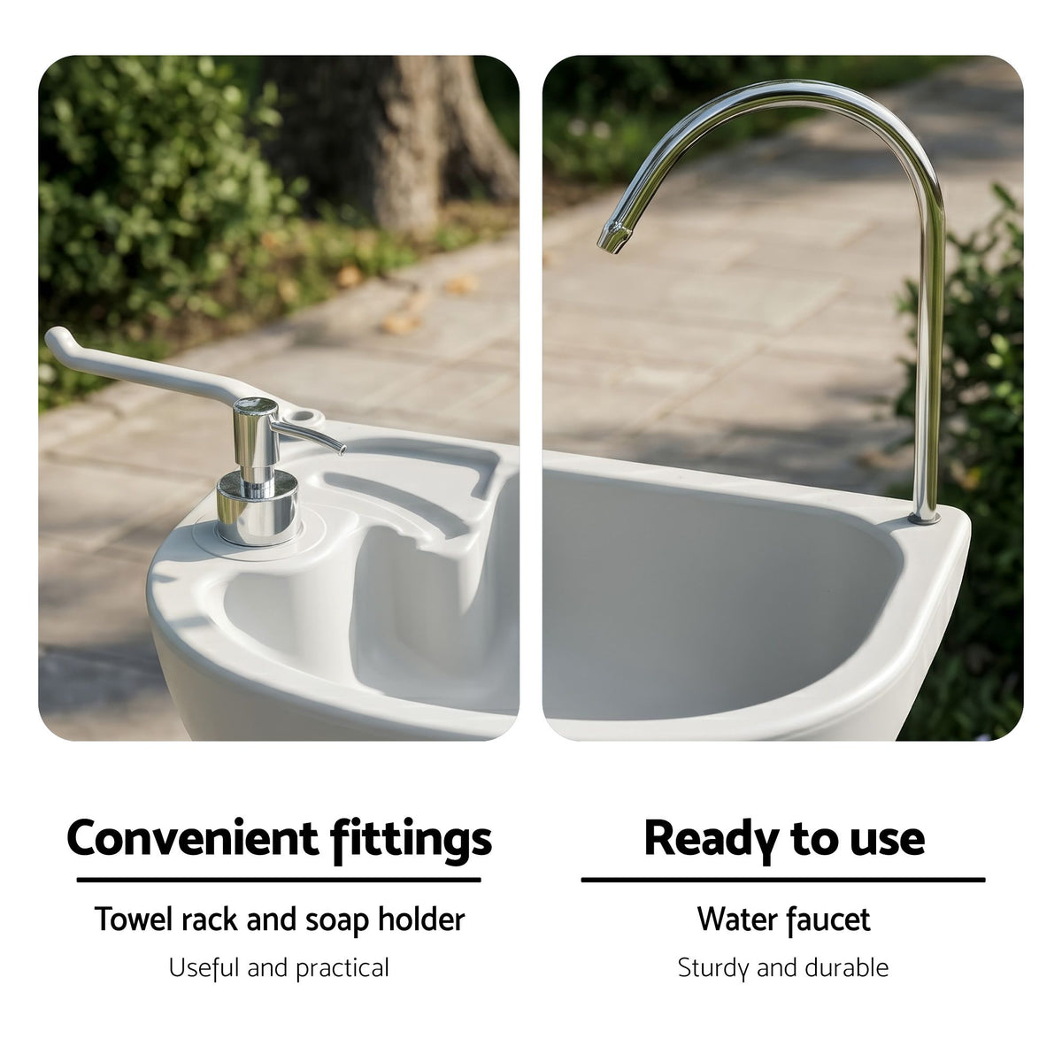 Weisshorn Camping Basin Portable Hand Wash Sink Stand 19L Capacity