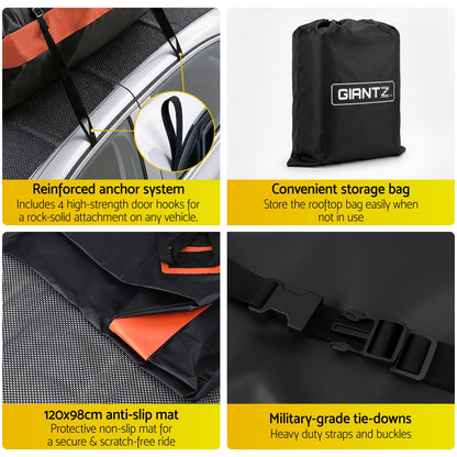 Giantz RoofTop Cargo Bag Car Luggage Carrier Universal 15 Cubic Ft