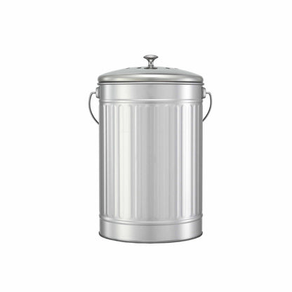 Gardeon Compost Bin Kitchen Countertop Food Waste Caddy 6L Silver
