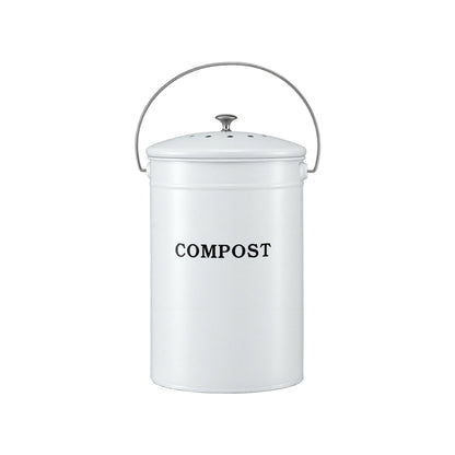 Gardeon Compost Bin Kitchen Compost Caddy Food Waste Bin Bench White