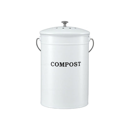 Gardeon Compost Bin Kitchen Compost Caddy Food Waste Bin Bench White