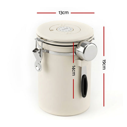 5-Star Chef 1.8L Stainless Steel Coffee Bean Storage Container Coffee Canister