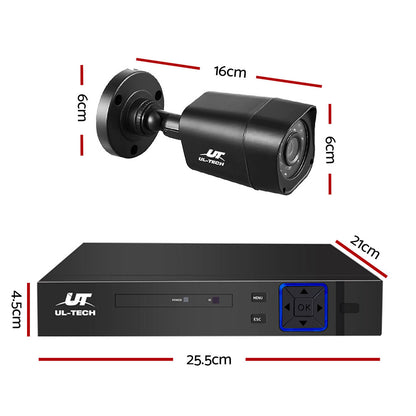 UL-TECH 1080P Security Camera System 4CH DVR with 4 CCTV Square Cameras