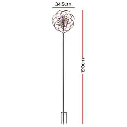 Gardeon Garden Windmill Metal Wind Spinner Double Layer 190cm Bronze