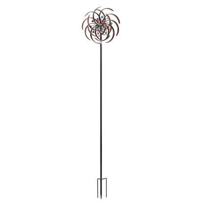 Gardeon Garden Windmill Metal Wind Spinner Double Layer 190cm Bronze