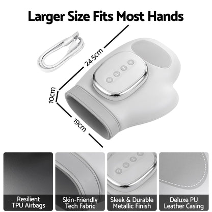 Livemor Hand Massager with Heat and Compression for Arthritis Carpal Tunnel | Large Hand Chamber Fits Left or Right Hand, with 5 Compression Levels, 3 Modes, and 3 Heat Levels, Gift for Women Men