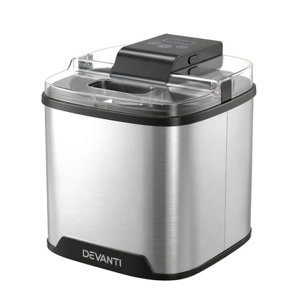 Devanti Ice Cream Maker Slushie Machine 2L Homemade Gelato Sorbet Sliver