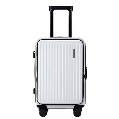 Wanderlite 20" Luggage Suitcase Front Pocket Travel Carry On Dual TSA White