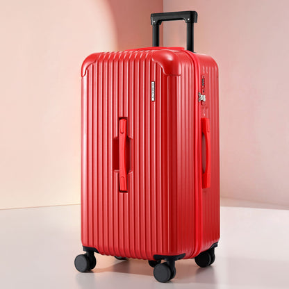 Wanderlite 28" Trunk Luggage Suitcase Travel 5 Wheels Type-C Port TSA Red