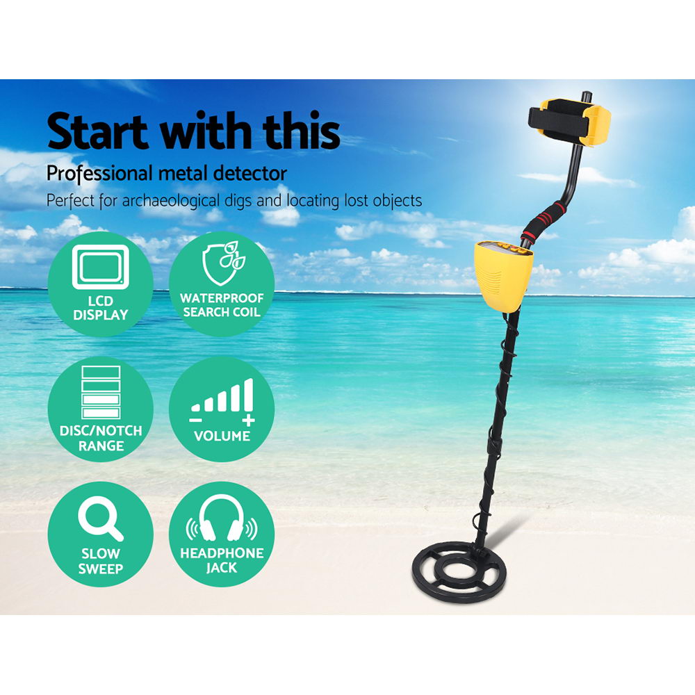 Metal Detector 180MM Deep Sensitive Water Resistant Treasure Hunter Gold Digger Yellow