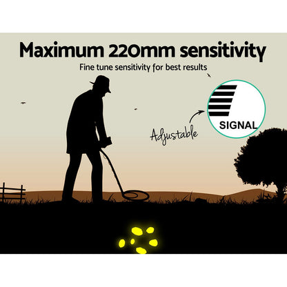 Metal Detector 220MM Deep Sensitive Water Resistant Treasure Hunter Gold Digger Shovel