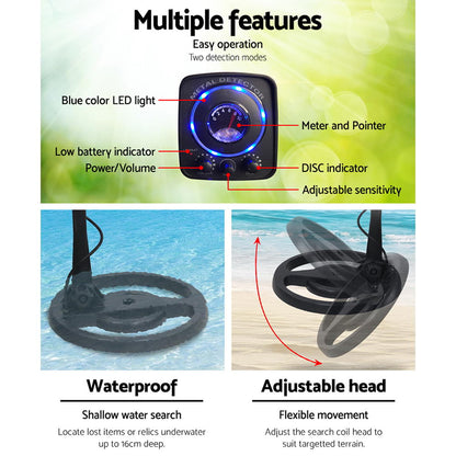 Metal Detector 160MM Deep Sensitive Water Resistant Treasure Hunter Gold Digger