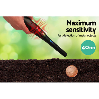 Metal Detector 40MM Sensitive Handheld Pinpointer Water Resistant Automatic Hunter Black