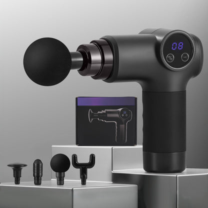 Everfit Massage Gun 8 Speed 4 Heads Vibration Muscle Massager Chargeable Black