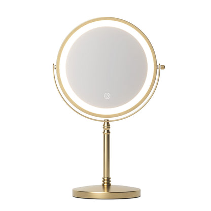 Embellir Lighted Makeup Mirror Rotation 10X Magnifying Double Sided Tabletop Gold
